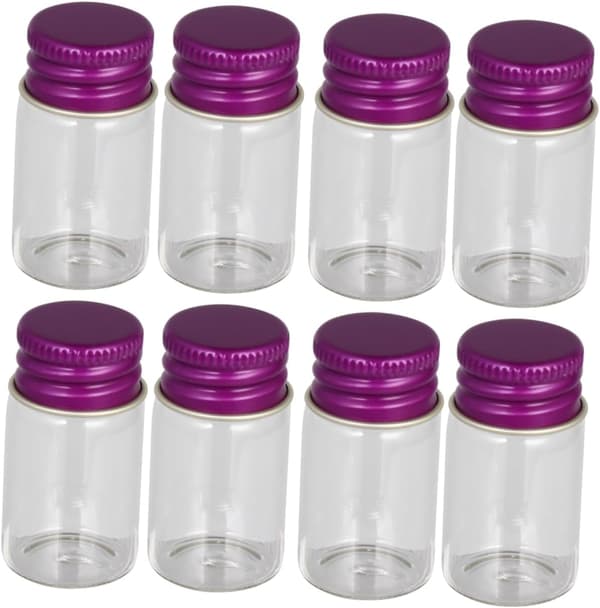 12 st 7 ml förvaringsflaskor i glas med skruvkorkar i aluminium