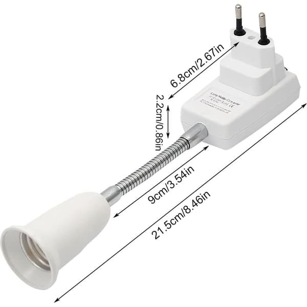 E27 Socket with Wireless Switch, 2 Pieces 360 Degree Adjustable E27 Lamp Holder, Bulb Adapter, for Office, Bedroom, Kitchen