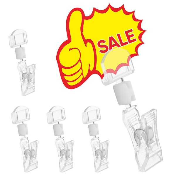 10 st Affischhängare Minidisplayskyltar Merchandise Sign Clamp Plastskylthållare Klar Display Si Transparent 8X3.5X2CM