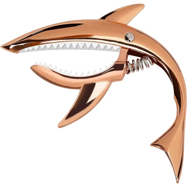 1 st Haj Capo Lätt Gitarr Capo Gitarr Tillbehör Snabbväxling Gitarr Capo med Förvaringsväska för Gitarrer, Ukulele, Banjo, Mandolin rose gold