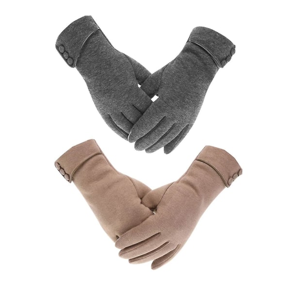 2 Pairs Of Women's Winter Gloves, Touch Screen Gloves, Warm Plush Gloves, For Women And Girls