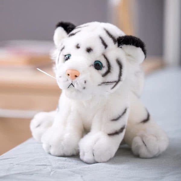 20 cm Vit tiger plyschleksak