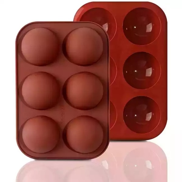 Medium 6 Cavity Half Sphere Form 4-pack Molds för att göra choklad, tårta, gelé och kupolmousse