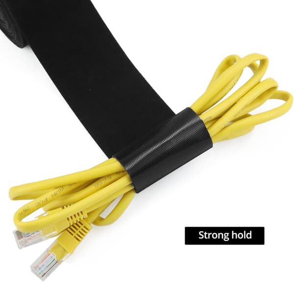 Reusable Cable Tie Tape, 50mm x 5M Double-Sided Hook and Loop Tape, Organize