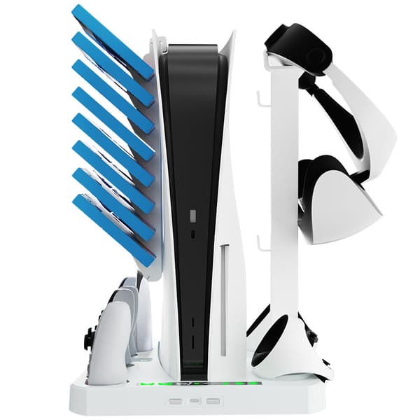 PS VR2 & PS5 -latausasema jäähdytystelineellä, valkoinen White
