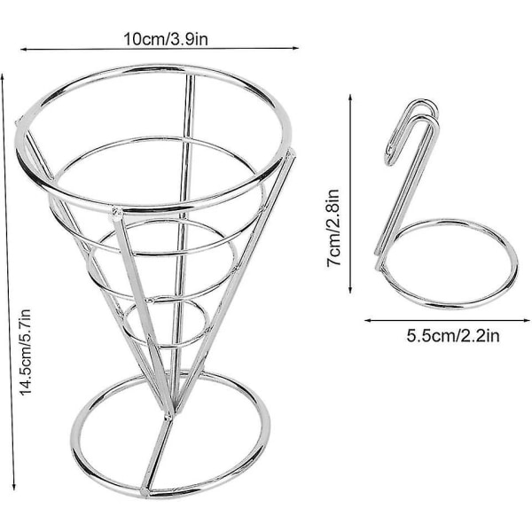 French Fries Cone Stand, Cornet Stand With Sauce Cup For Home Parties, Picnics