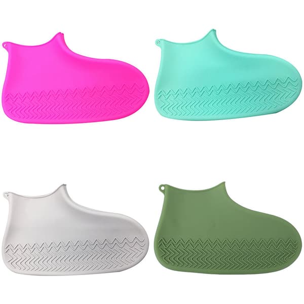Red Non-slip Silicone Rain Shoe Covers, Rubber Boots, Waterproof Galoshes, Unisex, Solid Color Shoe Accessories - M