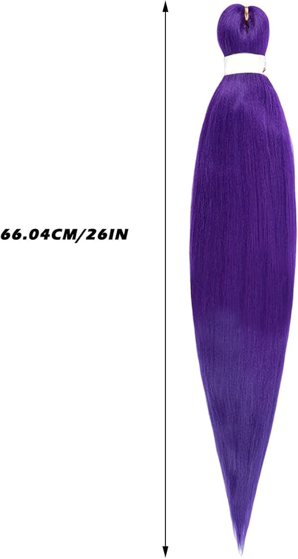 Lila Flätat Hår 4-pack 66 cm | För Halloween Kostym Cosplay Scenfest