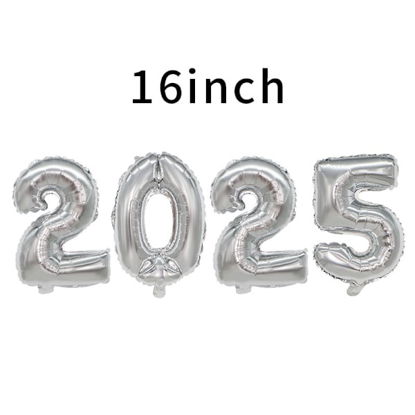 5-pack 16 tum 2025 Ballonger - Nyårsafton Festtillbehör 2025 | Dekorationer 2025 | för Senior Night Dekorationer 2025