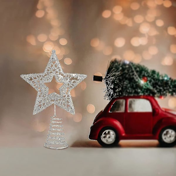 Julgrans Topp Stjärna Julgrans Topp Julgransstjärna Glittrande Stjärna Julgrans Topp Julgrans Dekoration Del (2st-guld)