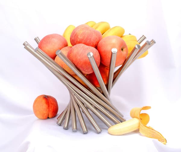 Creative Rotating Stainless Steel Fruit Bowl/Fruit Basket/Fruit Stand/Fruit Holder, Silver