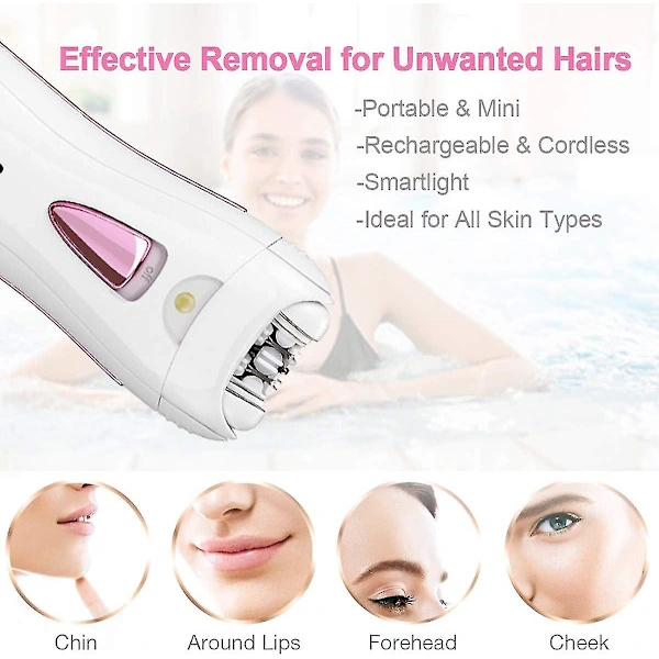 Epilator til ansigt - Epilator til damer - Ansigtshårfjerner - Mini epilator - Elektrisk epilator
