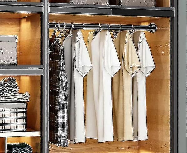 Drying Rack Without Perforation, Shower Curtain Rod And Telescopic Support Rod For Bedroom (black: 30-45cm, Adjustable Length)