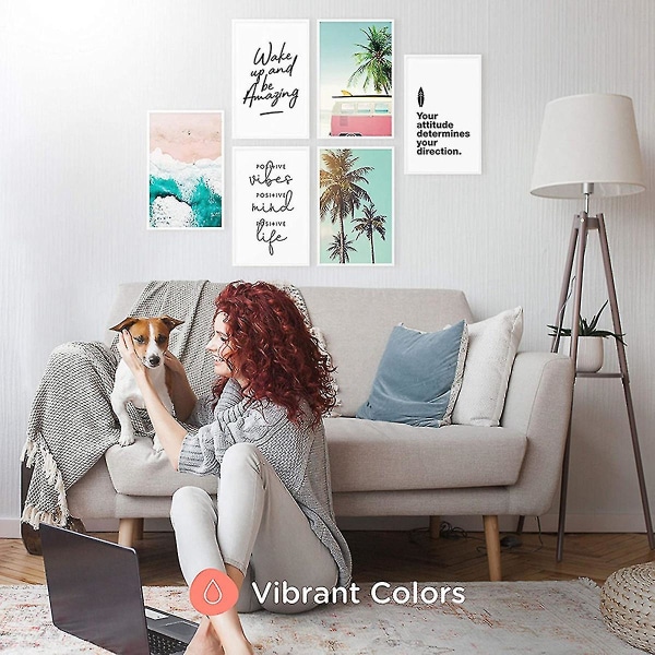 Inspirerende veggkunst Stranddekor Positive sitater, Strandveggdekor kompatibel med soverom, sett med plakater