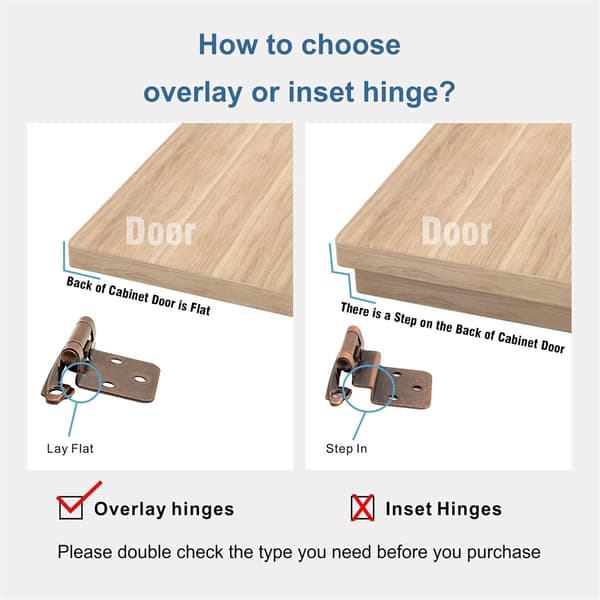 Kitchen Cabinet Hinges Bronze, (10 Pairs/20 Pcs) 1/2 Inch Variable Overlay Self-Closing Surface Mounted Cabinet Door Hinges Hardware for Kitchen Cabinets