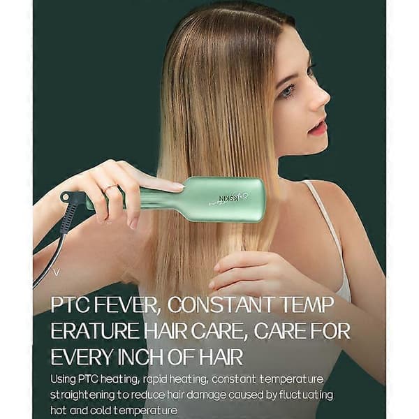 Hair Straightening Comb PTC Heating Element 30S Fast Heating Constant Temperature 5 Gears 130-200℃ Anti-Scald Design, White