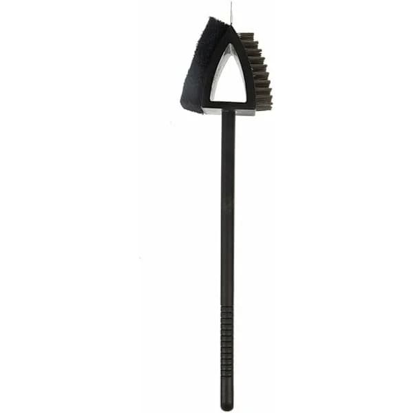 3-in-1 Grill Brush Griddle Scrubber with Scraper and Sponge for Outdoor Kitchen BBQ Cleaning Black 37 cm