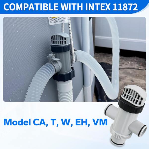 Compatible 11872 Dual Split Hose Suction Valve for Intex Replacement Pool Part Accessory Connection for Above Ground Pool and Pool Pump Maintenance