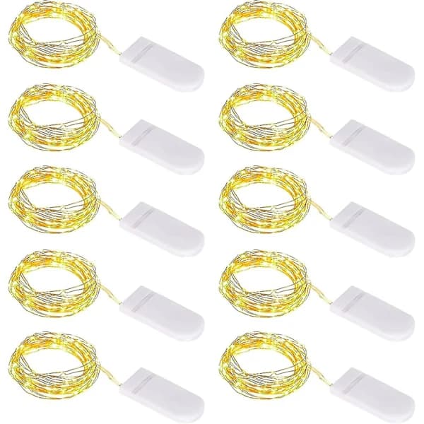 【CA】10 kpl LED-valosarja paristolla, pienet valosarjat paristolla, 1m 10 mikro