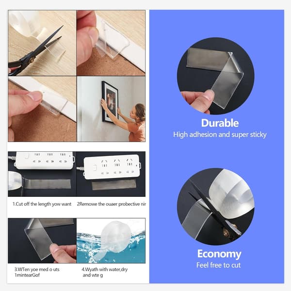 Nano Double-Sided Tape 3m - Double-Sided Removable, Reusable, Washable Tape