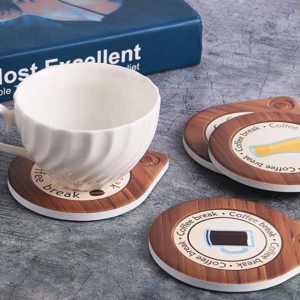 Water Drop Ceramic Coaster Coffee Cup Mat Yhdistelmä Kattilanpidin Eurooppalainen ja Amerikkalainen Kodinsisustus Kaksikäyttöinen Korkki Eristys Placematto