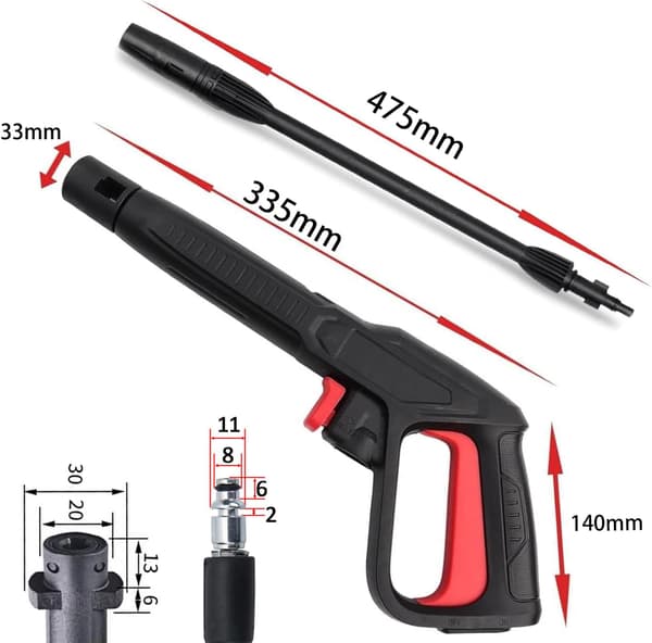 Replacement Trigger Spray Gun Kit with Lance for Pressure Washer 2350 PSI Quick Connect System for Bosch AQT with Adjustable Spray Lance Nozzle and
