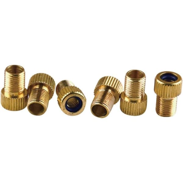 10 stk. ventiladapter - Presta Schrader ventiladapter til cykler - med tætningsring - messing - total længde ca. 1,5 cm