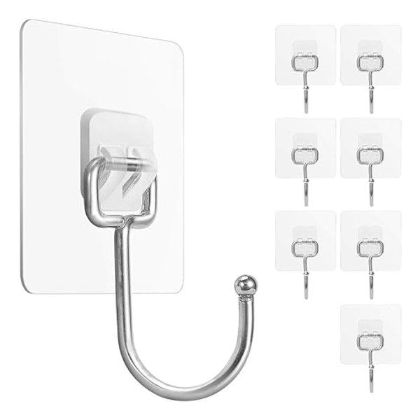 Large Adhesive Hook 22 Ib (maximum), Waterproof and Rustproof