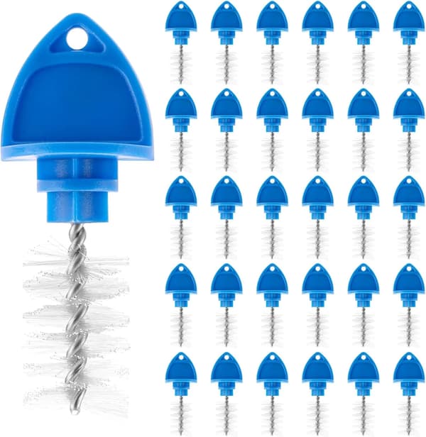 30 Pcs Beer Faucet Plug Brushes, Draft Beer Faucet Cap Cleaning Brushes for Bar Kegerator, Blue