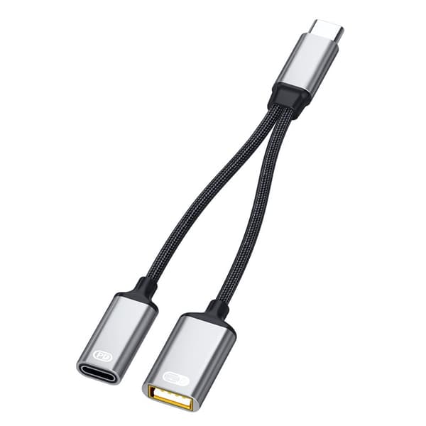 Multifunksjonell 2-i-1-adapter 27W - Type-C til USB og lyd, kompatibel med bærbare datamaskiner og smarttelefoner
