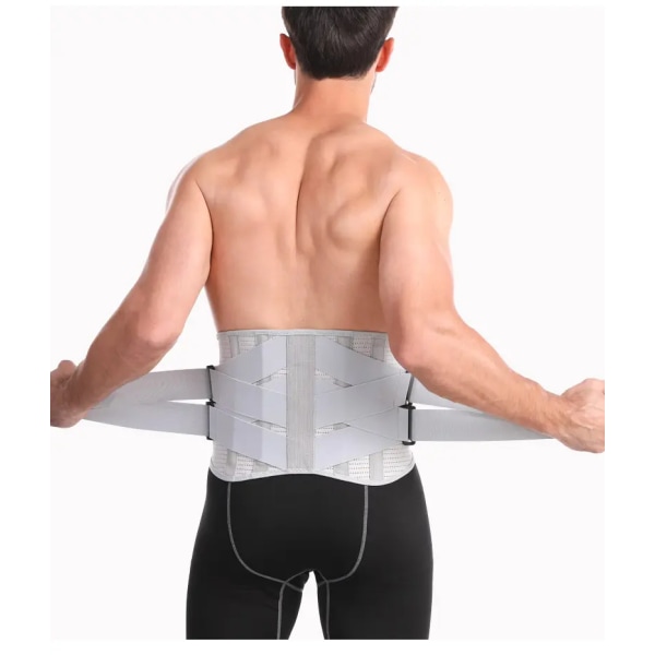 Lumbar Belt for Men Women, Lumbar Support Belt with Adjustable Compression Straps for Lower Back Pain Relief