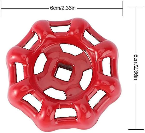 6 stk. kranhåndtak ventilhåndtak, erstatningshåndhjul sluseventil, rød 6 * 6 cm