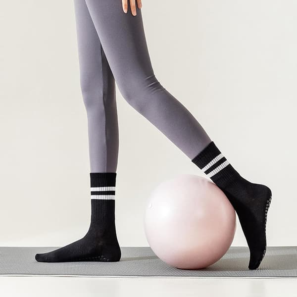 8 par lange yogastrømper til kvinder med greb, skridsikre strømper til Pilates, Barre, Dans, Yoga