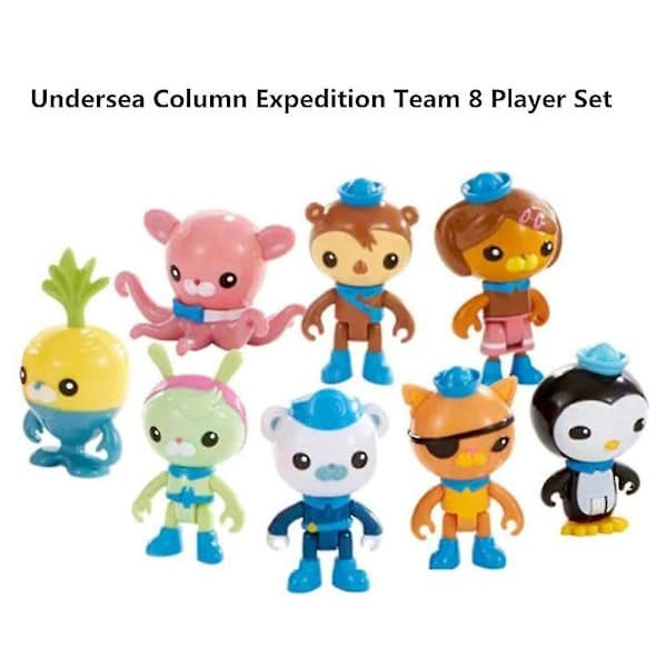 8-pak The Octonauts Dyrefigurer Octo Crew Pack Legetøjssæt Actionfigurer Legetøj Børn