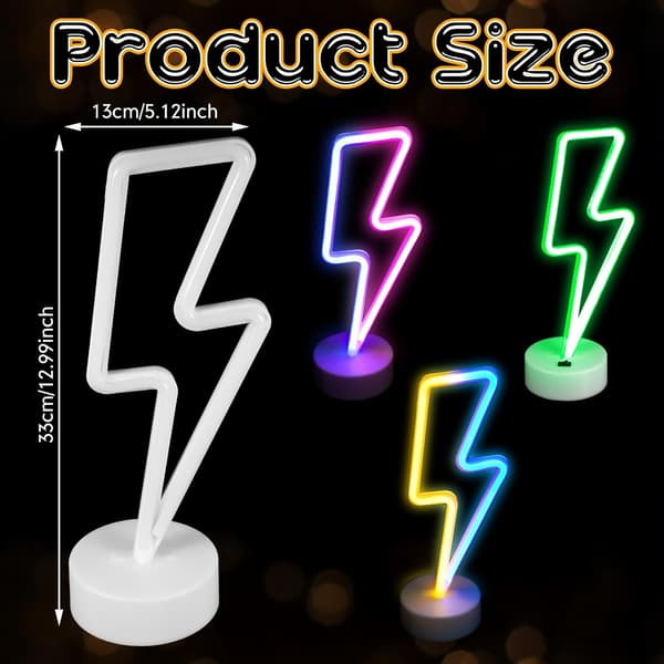 3 stk. lyn-neon til bryllupsfest (farver) Multi Colors