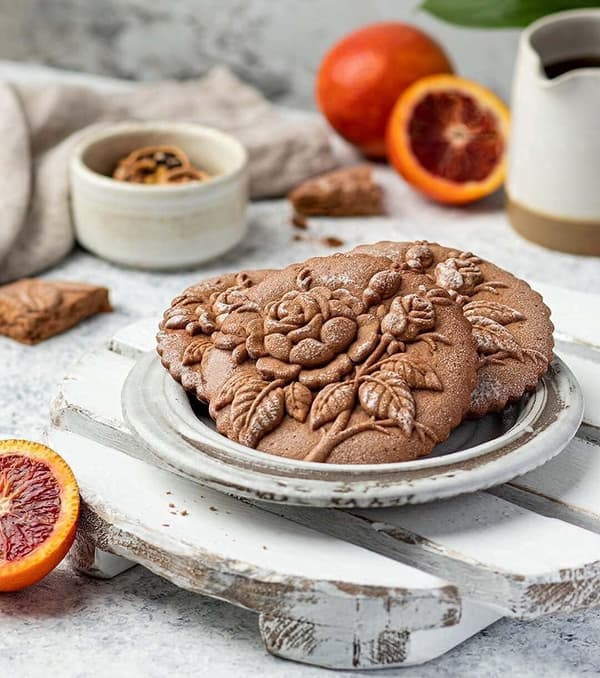 Udskåret Træ Peberkageform - 3D Bagepresse til Småkager, Chokolade Med Provence Rosestempel - DIY Grankogleform Grankogle