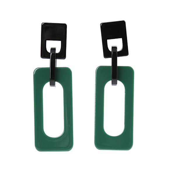 2 par Fashion Retro Simple Akryl Splicing Rektangel Hule Øreringe til Kvinder Overdrevne Statement Dangle Drop Øreringe
