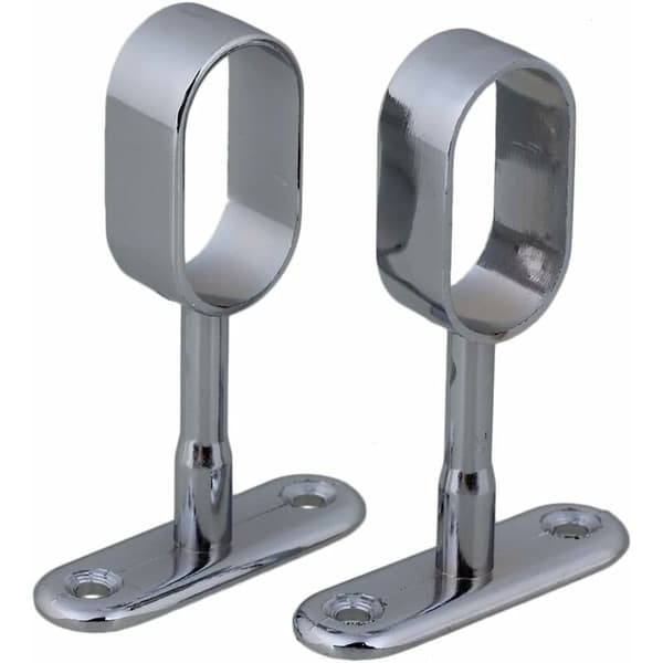 2 st 16 mm silverpläterade garderobsstänger i zinklegering