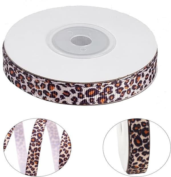 Leopard Print Ribbon Roll - Gift Wrapping - Decorative Ribbon - For DIY Wrapping (23m)