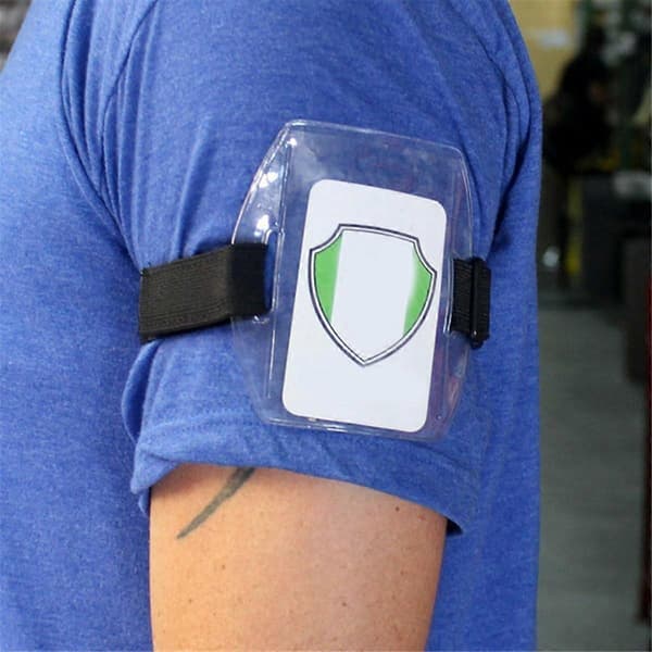 Armbandshållare för ID-kort med justerbart spänne, universell storlek för arbetspass