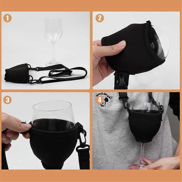 4pcs Portable Wine Holder Strap Wine Holder Support Neck Strap for Birthday Cocktail Tool A
