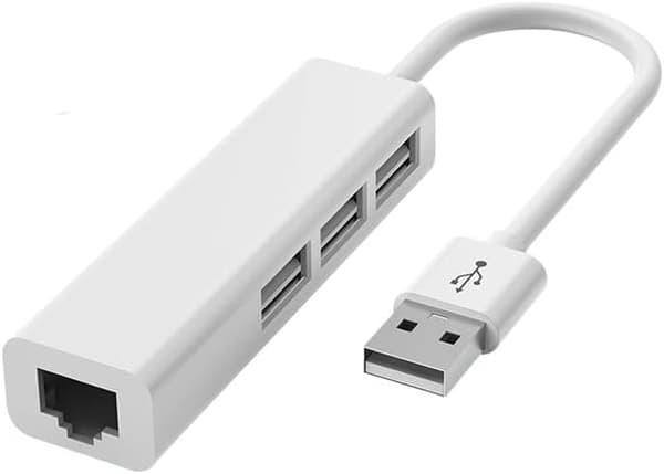 USB A til 3 x USB A og RJ45 Ethernet LAN-adapterkabelhub Mac USB-A netværkskabel til bærbar computer, PC, MacBook