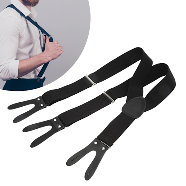 Men's Suspender 5x110cm/2.0x43.3in Button Type Widened Y-Shape Strap Elegant Comfortable Trousers Suspender for Dating