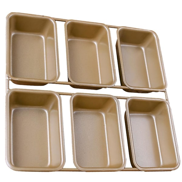 Rektangulær Non-Stick Bageform 6 Rister Bageplade Bakke Toast Form Husholdnings Bagegadget Kageform (gylden)Golden21.8X21CM Golden 21.8X21CM