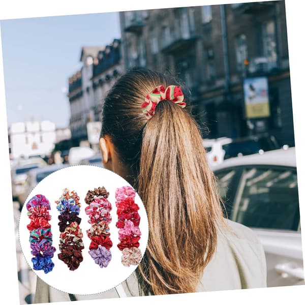 24 stk. tykke hårelastikker, elastiske scrunchies, ingen skader, hestehaleholdere