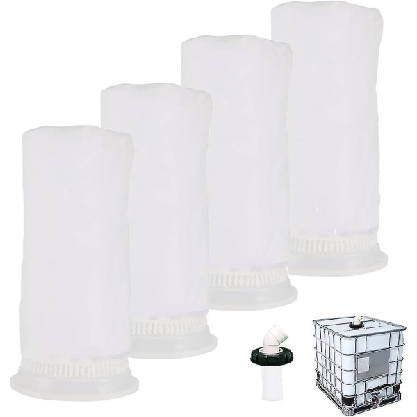 4 stk Nylon IBC Filter, Reservefilter IBC, IBC Filter til Regnvandstank IBC 1000 Liter, Vaskbar IBC Filter, Dækseltilslutning