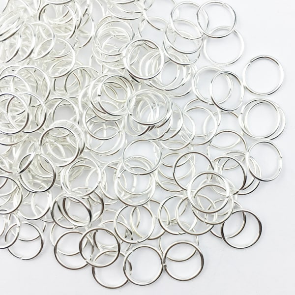 Nickelpläterat silverstål Rundkantad delad cirkulär nyckelring Ringklämmor för bilhemnycklar organisation, konst och hantverk, linor (150)