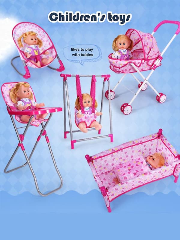 Doll Stroller for Dolls, Baby Doll Accessories, Foldable & Lightweight Doll Pram