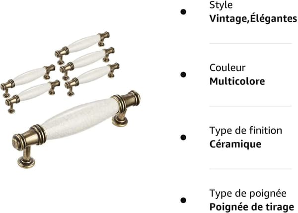 6x Köksbeslag, Möbelbeslag, Ca