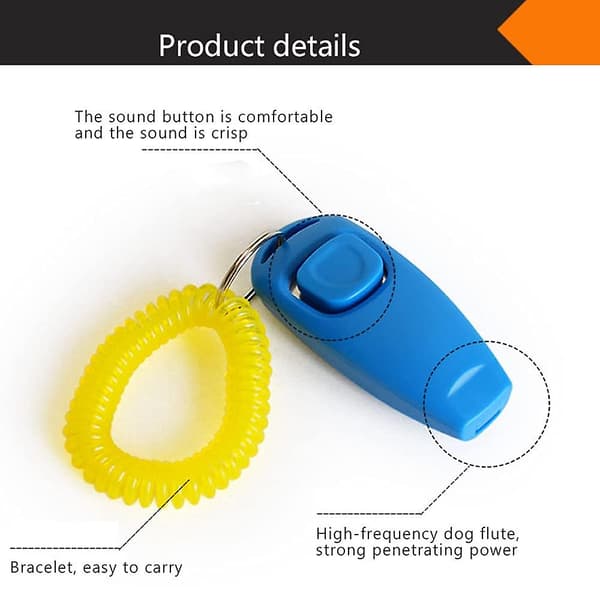 2 st Dog Training Clicker 2 i 1 Visselpipa och klicker Husdjursträningsverktyg med handledsrem Nyckelring